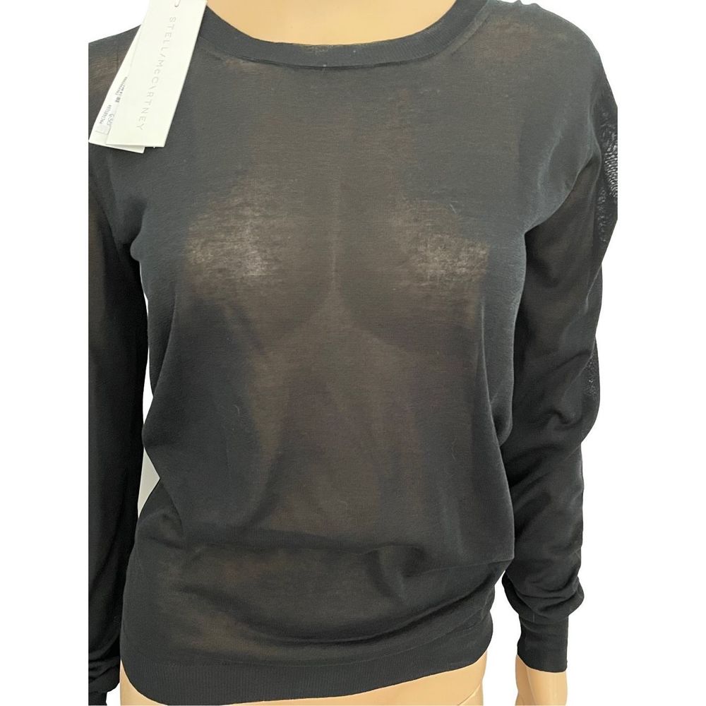 NWT IT48/US12 Stella McCartney Made in Italy Black Viscose/Cotton Lightweight Cr